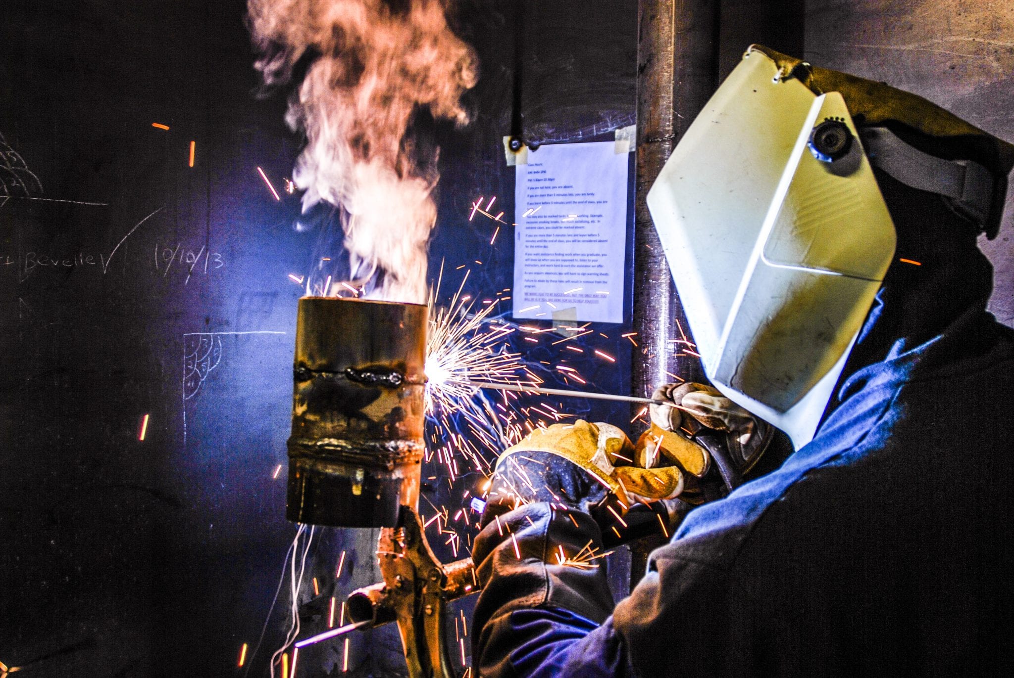 welder practicing