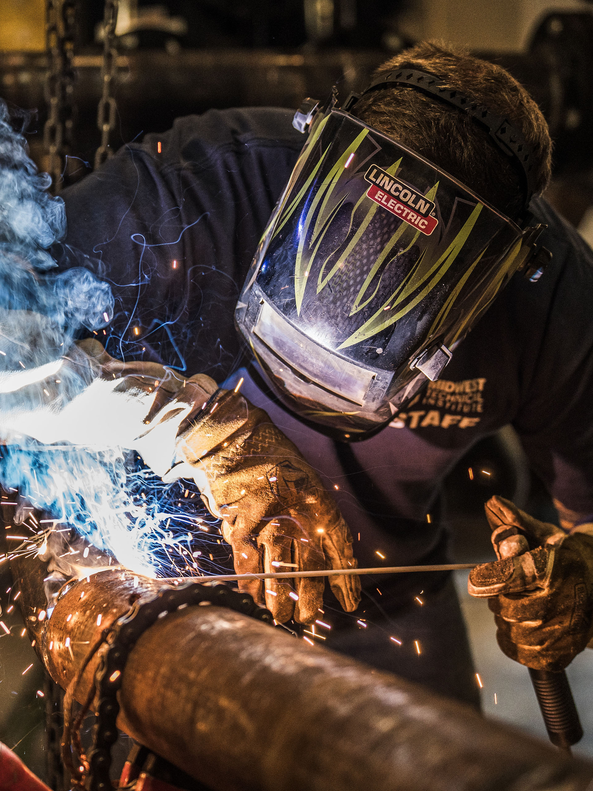 Welding Student Welding in Class