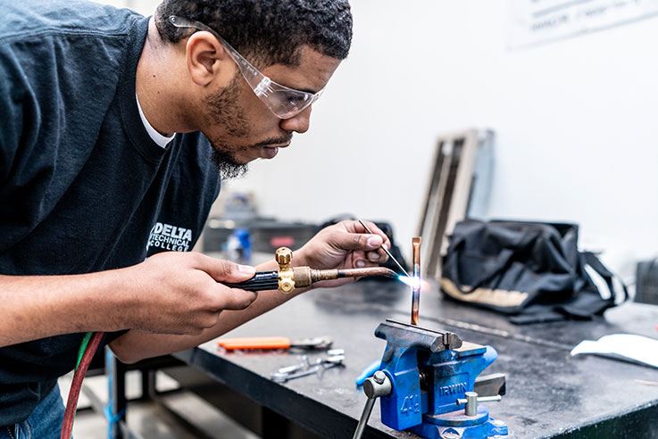 Student Welding at MTI