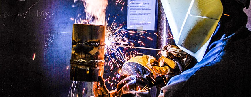 welder working in classroom